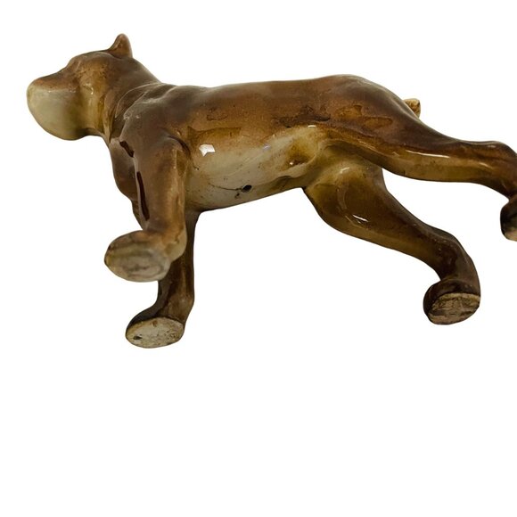 Vintage Ceramic Boxer Dog Brown Figurine 4” Glaze - Picture 5 of 6